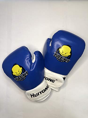 longeek Guantes de boxeo para niños, 4 onzas, entrenamiento de caricaturas para jóvenes y niños pequeños, guantes de boxeo Kickboxing Muay Thai MMA niños de 3 a 15 años, piel sintética (azul)