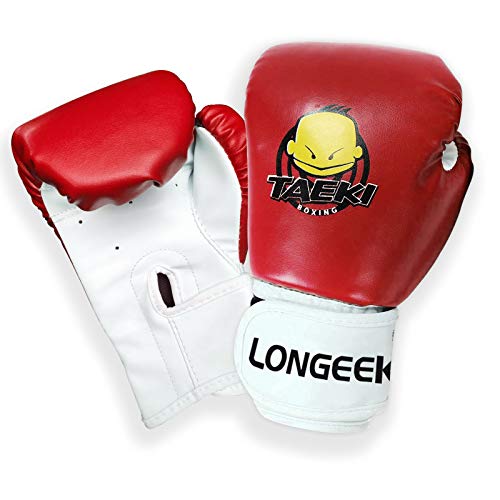 longeek Guantes de boxeo para niños de 3 a 8 años, de 4 onzas, color rojo