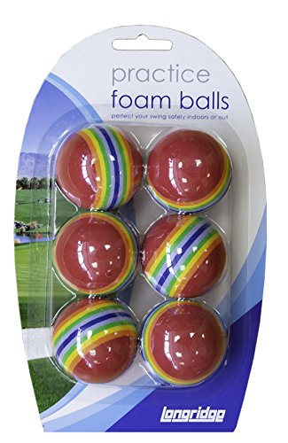 LONGRIDGE Übungsgolfbälle Schaumstoff Mehrfarbig 6-er Pack Set Pelotas de Espuma para práctica, Unisex, Multicolor