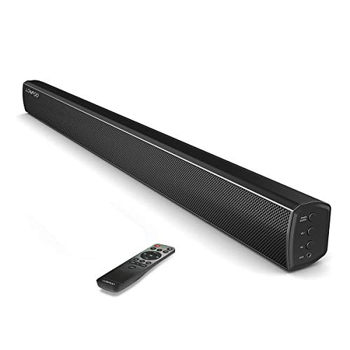 LONPOO 40W TV Barra de Sonido Bluetooth 2.0 Canales DSP Estéreo Bass Sistema, Diseñado para Cine en Casa (Negro)