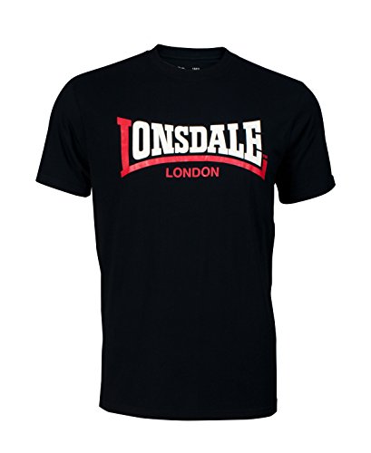 Lonsdale Camiseta Manga Corta Two Tone, Nero, Large