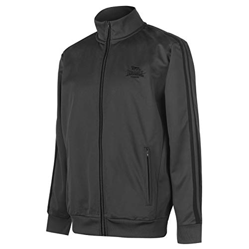 Lonsdale - Chaqueta deportiva casual con cierre de cremallera para hombre carbón y negro X-Large