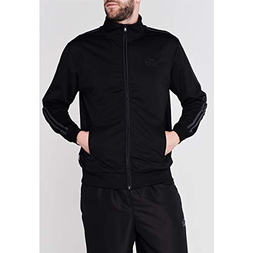 Lonsdale - Chaqueta deportiva casual con cierre de cremallera para hombre negro / carbón XX-Large Lonsdale - Chaqueta deportiva casual con cierre de cremallera para hombre negro / carbón XX-Large