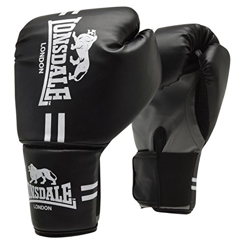 Lonsdale Contender - Guantes de boxeo y kick boxing MMA. Manoplas para entrenamiento de peleas, color negro, tamaño S-M