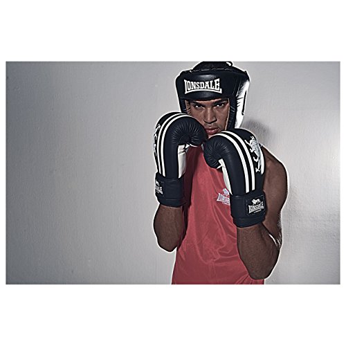 Lonsdale Contender - Guantes de boxeo y kick boxing MMA. Manoplas para entrenamiento de peleas, color negro, tamaño S-M