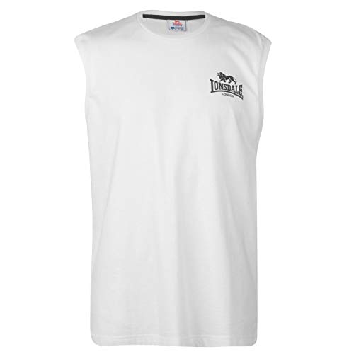 Lonsdale Hombre Sleeveless Camiseta Sin Mangas Blanco/Negro 3XL
