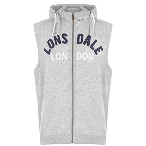 Lonsdale Hombre Sudadera con Capucha Sin Mangas De Box Gris Marga S Lonsdale Hombre Sudadera con Capucha Sin Mangas De Box Gris Marga S