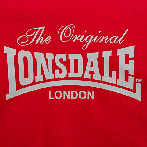 Lonsdale London Brundal - Sudadera con capucha, color rojo y gris rojo XL