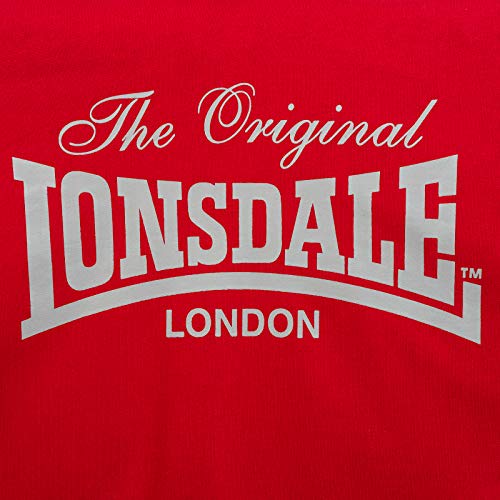 Lonsdale London Brundal - Sudadera con capucha, color rojo y gris rojo XL Lonsdale London Brundal - Sudadera con capucha, color rojo y gris rojo XL