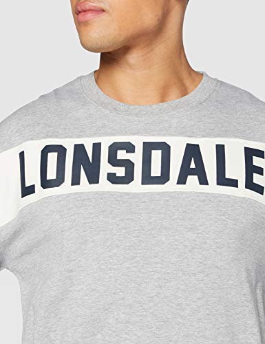 Lonsdale London Hethersett Sudadera, Marl Grey, Extra Large para Hombre