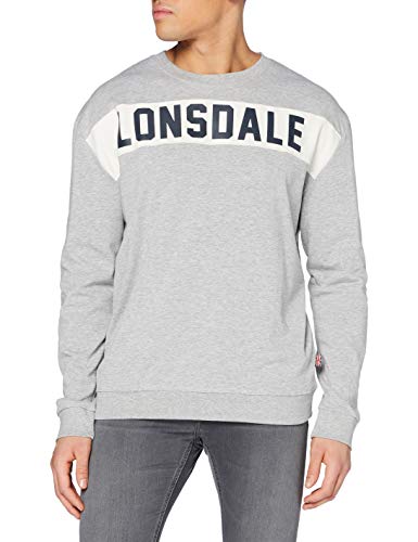 Lonsdale London Hethersett Sudadera, Marl Grey, Medium para Hombre