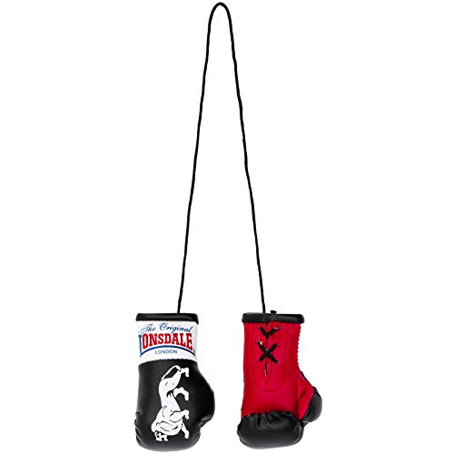 Lonsdale London MINI BOXING GLOVES Men mini boxing gloves hanging decoration Souvenir Black, tamaño:OneSize