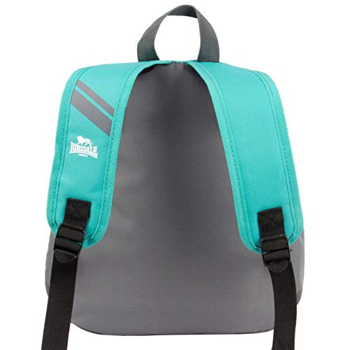 Lonsdale Mini mochila unisex con cremallera, carbón vegetal/verde azulado, talla única Lonsdale Mini mochila unisex con cremallera, carbón vegetal/verde azulado, talla única