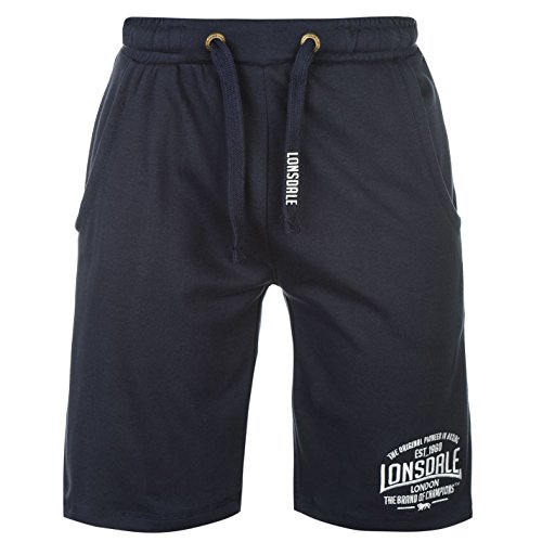 Lonsdale - Pantalones cortos de boxeo para hombre, pantalones deportivos azul marino S Lonsdale - Pantalones cortos de boxeo para hombre, pantalones deportivos azul marino S