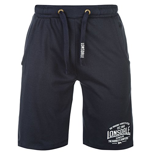 Lonsdale - Pantalones cortos de boxeo para hombre, pantalones deportivos azul marino S