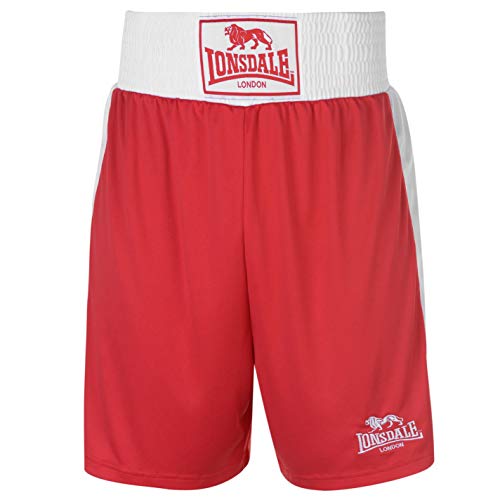 Lonsdale para Hombre Caja Corto Pantalones de boxeo de entrenamiento Sport Gimnasio Wear Rojo multicolor large