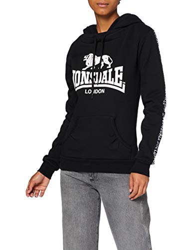 Lonsdale Sleeve Sudadera con Capucha, Negro, S para Mujer Lonsdale Sleeve Sudadera con Capucha, Negro, S para Mujer