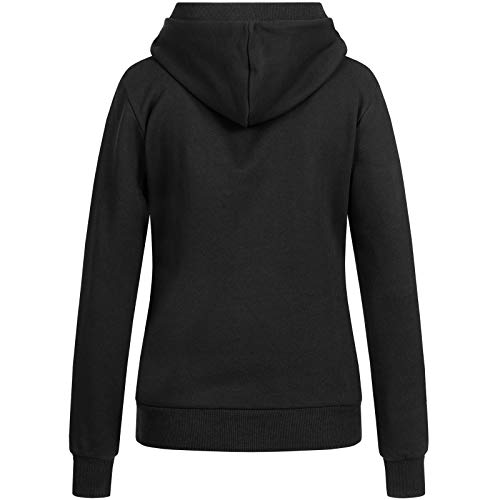 Lonsdale Sleeve Sudadera con Capucha, Negro, S para Mujer