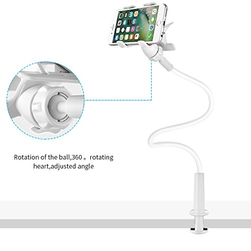 LONZOTH Soporte para teléfono móvil, Teléfono Móvil Soporte Cuello de Cisne Soporte Universal Soporte para iPhone Smartphone Teléfono Móvil (Phone Stand|White)