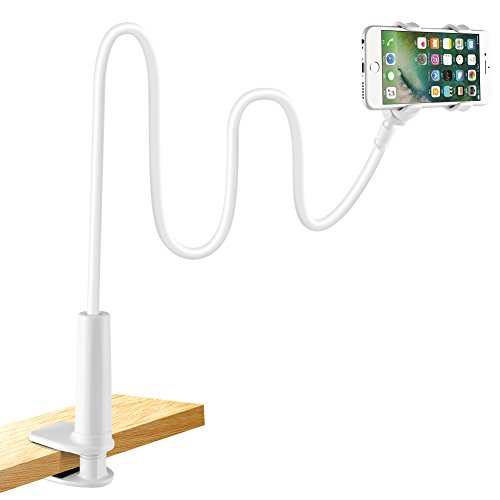 LONZOTH Soporte para teléfono móvil, Teléfono Móvil Soporte Cuello de Cisne Soporte Universal Soporte para iPhone Smartphone Teléfono Móvil (Phone Stand|White)