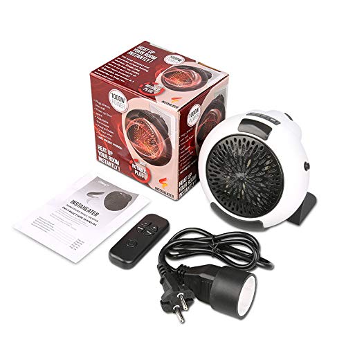 Lood Mini calefactor portátil, calefactor para el hogar, enchufe, pequeño calefactor con mando a distancia, para oficina, dormitorio Lood Mini calefactor portátil, calefactor para el hogar, enchufe, pequeño calefactor con mando a distancia, para oficina, dormitorio