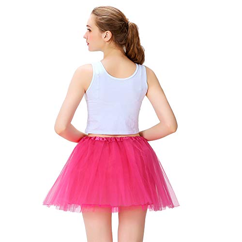 LOOHAOC Tutu Falda de Mujer Falda de Tul 50's Short Ballet 4 Capas Accesorios Falda Tul Princesa de Vestimenta de Baile Niñas para Vestirse Disfraces Danza