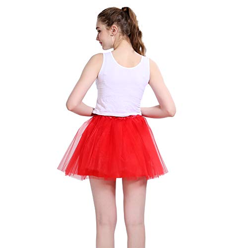 LOOHAOC Tutu Falda de Mujer Falda de Tul 50's Short Ballet 4 Capas Accesorios Falda Tul Princesa de Vestimenta de Baile Niñas para Vestirse Disfraces Danza