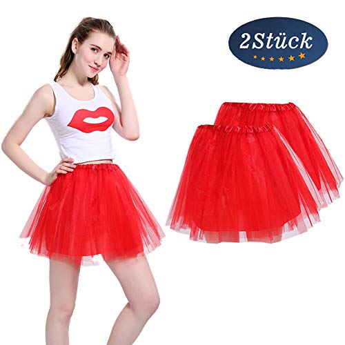 LOOHAOC Tutu Falda de Mujer Falda de Tul 50's Short Ballet 4 Capas Accesorios Falda Tul Princesa de Vestimenta de Baile Niñas para Vestirse Disfraces Danza