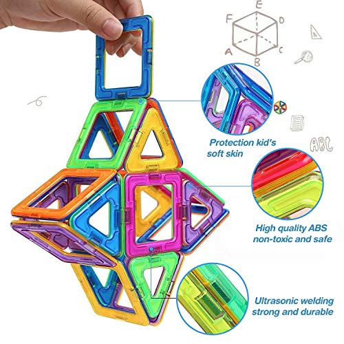 LOORI Bloques de Construcción Magnéticos, Bloques de Construcción Magnéticos 3D con Letra y Número en Plástico, Juguete Educativo -100 Piezas