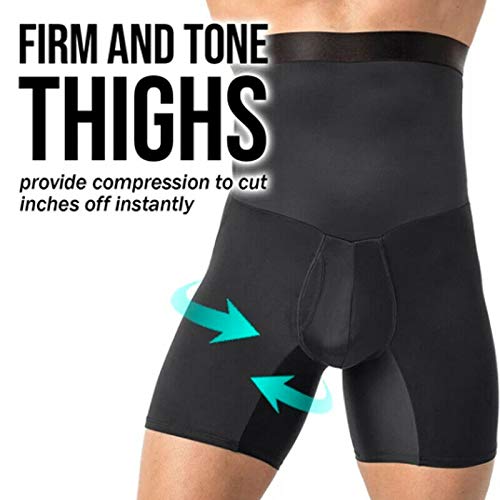 LOPP Pantalones de Fajas adelgazantes para Hombres Ropa Interior de Control de Barriga Calzoncillos de Cintura Alta Pantalones Cortos de compresión, ShaperHombres Shaper para Caballeros (Negro, XXL)