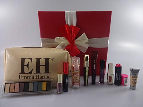 L'Oreal Beauty Blockbuster - Caja de regalo para maquillaje, 10 piezas L'Oreal maquillaje productos en caja de regalo + base gratis + bolsa de maquillaje de Emma Hardie gratis