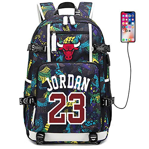 Lorh's store Jugador de Baloncesto Estrella Michael Jordan Mochila multifunción Estudiante de Viaje Mochila para fanáticos para Hombres Mujeres (Estilo 5)