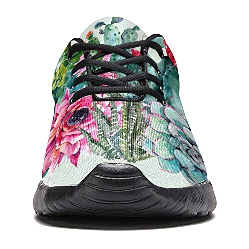 LORIES Cactus Boho Estilo Ramo de Plantas, Espinosas Flores Flechas Plumas, Zapatillas de Deporte para Hombres Zapatillas Informales para Hombre, (multicolor), 44 EU