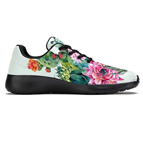 LORIES Cactus Boho Estilo Ramo de Plantas, Espinosas Flores Flechas Plumas, Zapatillas de Deporte para Hombres Zapatillas Informales para Hombre, (multicolor), 44 EU