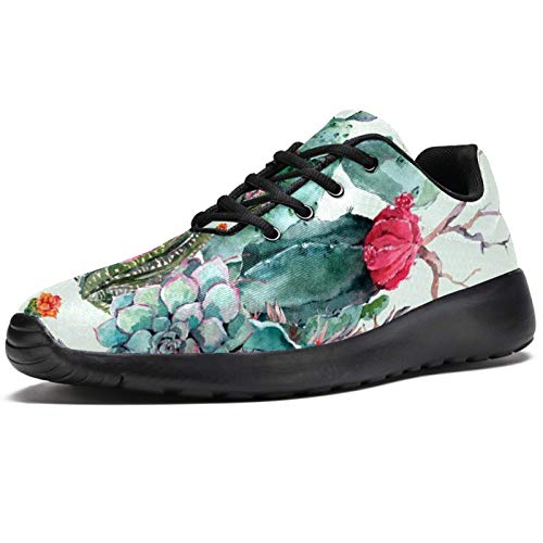 LORIES Cactus Boho Estilo Ramo de Plantas, Espinosas Flores Flechas Plumas, Zapatillas de Deporte para Hombres Zapatillas Informales para Hombre, (multicolor), 44 EU