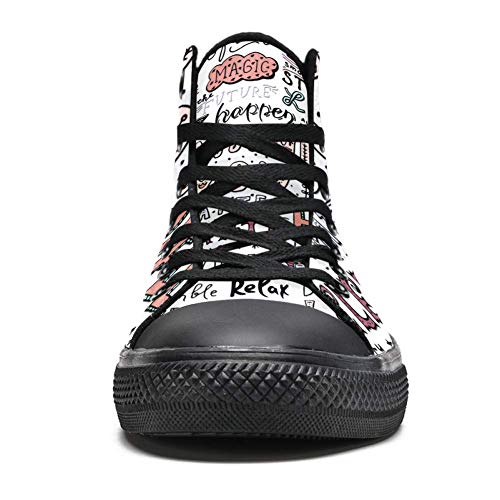 LORIES - Zapatillas de deporte para hombre con citas y frases de letraje, estilo retro, de lona, para hombre, (multicolor), 42 EU