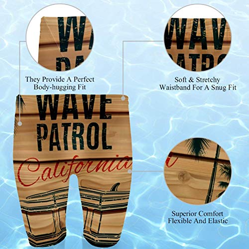 LORVIES Vintage Surf Van Bus con palmas de madera gaviota para hombre, pantalones cortos de natación para surf, bañador de secado rápido, S multicolor 3XL