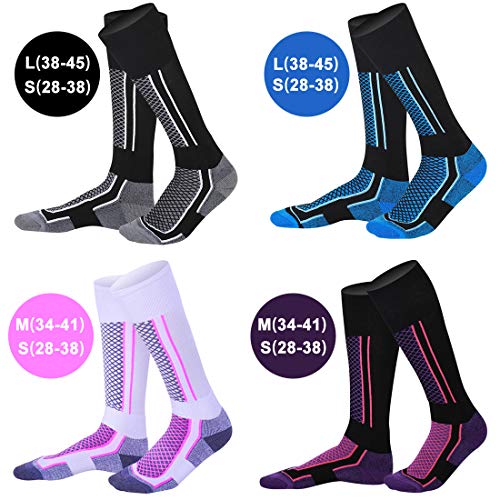 LORYLOLY calcetines de esquí para hombres mujeres niños niñas, Calcetines térmicos de invierno unisex largos para adultos y niños, Calcetines gruesos de nieve cálida para patinaje Esquí Snowboard