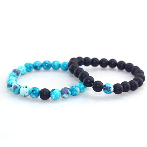 Los Granos Azules Retro Esmerilado Cuentas combinación con Cuentas Pulsera De Hombres y Mujeres Pareja Pulsera Pulsera de Piedra Natural de la Yoga para Las Mujeres, 5 Los Granos Azules Retro Esmerilado Cuentas combinación con Cuentas Pulsera De Hombres y Mujeres Pareja Pulsera Pulsera de Piedra Natural de la Yoga para Las Mujeres, 5