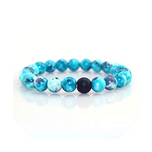 Los Granos Azules Retro Esmerilado Cuentas combinación con Cuentas Pulsera De Hombres y Mujeres Pareja Pulsera Pulsera de Piedra Natural de la Yoga para Las Mujeres, 5 Los Granos Azules Retro Esmerilado Cuentas combinación con Cuentas Pulsera De Hombres y Mujeres Pareja Pulsera Pulsera de Piedra Natural de la Yoga para Las Mujeres, 5
