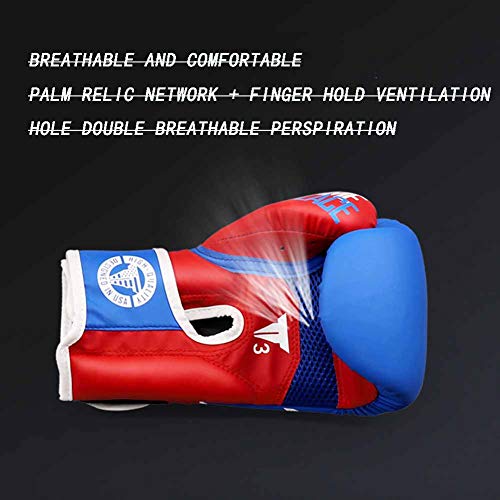 Los Guantes De Boxeo De Los Niños, Utilizando Material De La PU De La Estructura Ergonómica De Guantes, Guantes De La Lucha Profesional De Entrenamiento De Boxeo Sanda (Azul),4oz