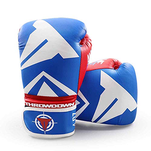 Los Guantes De Boxeo De Los Niños, Utilizando Material De La PU De La Estructura Ergonómica De Guantes, Guantes De La Lucha Profesional De Entrenamiento De Boxeo Sanda (Azul),4oz