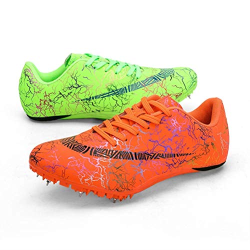 Los Hombres De Pista Y Campo Zapatos Unisex, Correr Espigas De Calzado Transpirable Zapatos Junior Sprint Spikes Salto De Longitud Hijos Adultos Competencia Zapatilla De Deporte,Green&Brown,36 Los Hombres De Pista Y Campo Zapatos Unisex, Correr Espigas De Calzado Transpirable Zapatos Junior Sprint Spikes Salto De Longitud Hijos Adultos Competencia Zapatilla De Deporte,Green&Brown,36