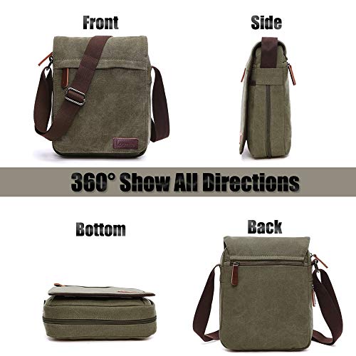 LOSMILE Bolsos bandolera de Hombres, Bolso de Hombro de Lona, Bolsas mensajero para portátiles, Bolsas escolares, Trabajo y escuela. (M-Army Green) LOSMILE Bolsos bandolera de Hombres, Bolso de Hombro de Lona, Bolsas mensajero para portátiles, Bolsas escolares, Trabajo y escuela. (M-Army Green)