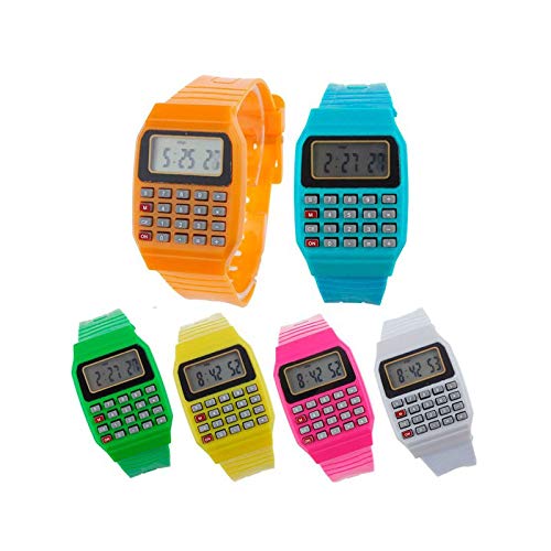 Lote de 20 Relojes Calculadora, Reloj Calculadora Niños- Relojes Baratos Niños Infantiles Calculadora Comuniones, Cumpleaños, Bodas Niños, Colegios