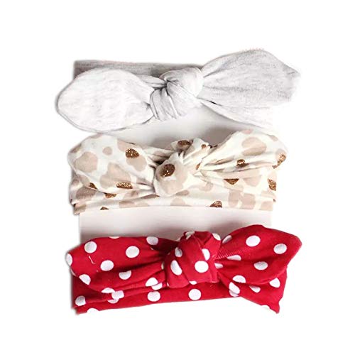 Lote de 3 diademas de algodón muy suave para bebé o niña, extensible, color rojo (de 1 a 5 años) color 3 M Lote de 3 diademas de algodón muy suave para bebé o niña, extensible, color rojo (de 1 a 5 años) color 3 M