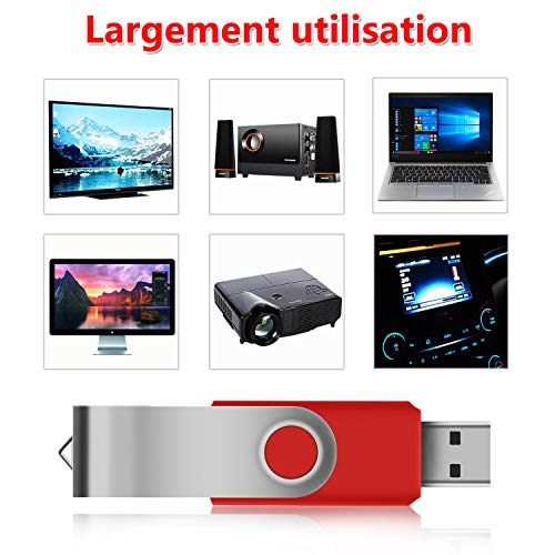 Lote de 50 llaves USB 2.0 de 8 GB, lector USB Flash Drive Memoria Stick Almacenamiento Rotación Disco Penrive para Ordenador Portátil / PC / Coche (5 colores)