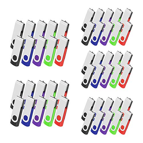 Lote de 50 llaves USB 2.0 de 8 GB, lector USB Flash Drive Memoria Stick Almacenamiento Rotación Disco Penrive para Ordenador Portátil / PC / Coche (5 colores)