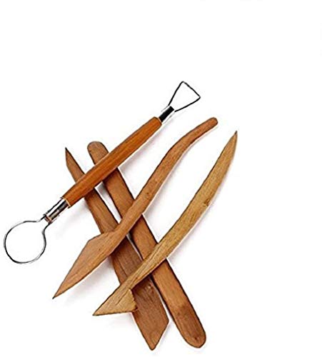 Lote de herramientas para las manualidades con arcilla. 5 piezas de madera natural barnizada. Lote de herramientas para las manualidades con arcilla. 5 piezas de madera natural barnizada.
