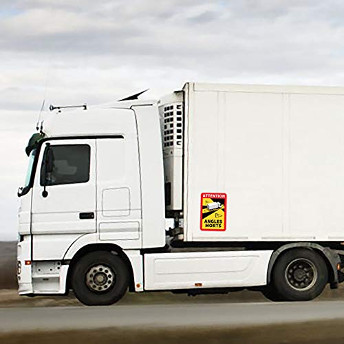 Lote Pegatinas Camión · Atención Ángulo muerto - Especial para vehículo cuyo peso total autorizado supera 3,5 toneladas, tamaño 17 x 25 cm - Normativa Francia señalización camiones 2021 (18 Piezas)